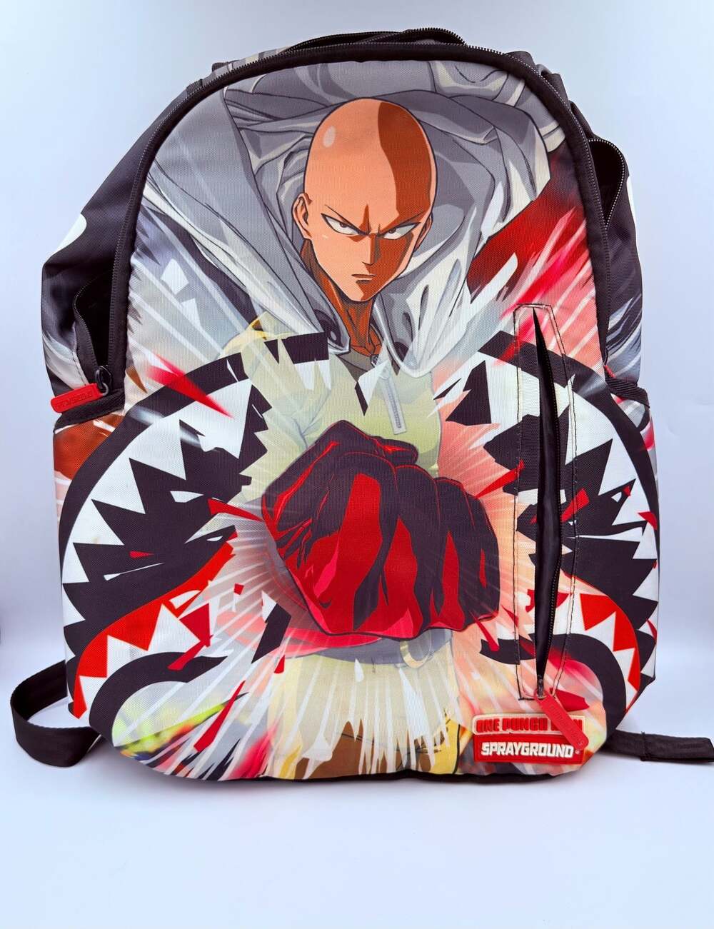 Sprayground One Punch Man Saitama Breaking Shark Backpack